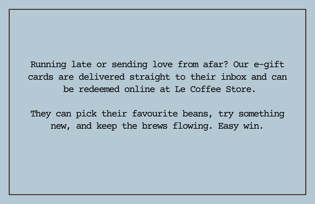 Macatia and Coffee Gift Card